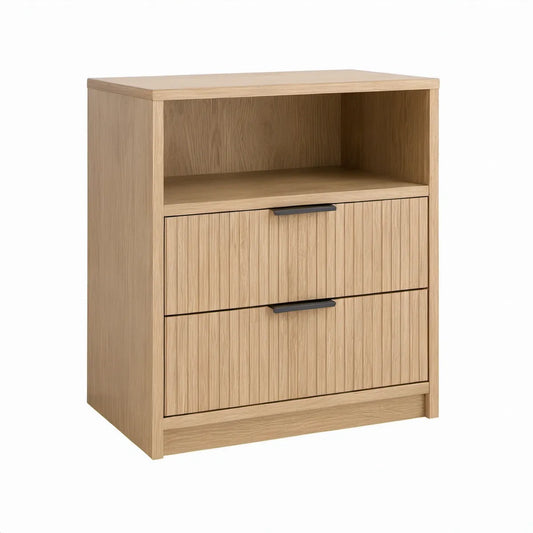 Sapateira em MDF Carvalho Natural e Preto com 2 Gavetas Basculantes, 80 x 40 x 100 cm